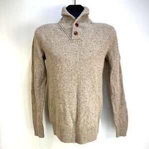 J. Crew Rugged Merino Shawl Collar Donegal Sweater Knit Pullover